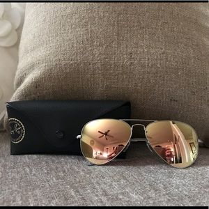Authentic Ray Ban Aviator Sunglasses Pink/Gold